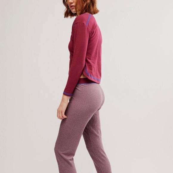 New Free People Wild Ginger with Blue Trim Pajama Set Size Large Host Pick - Picture 7 of 16